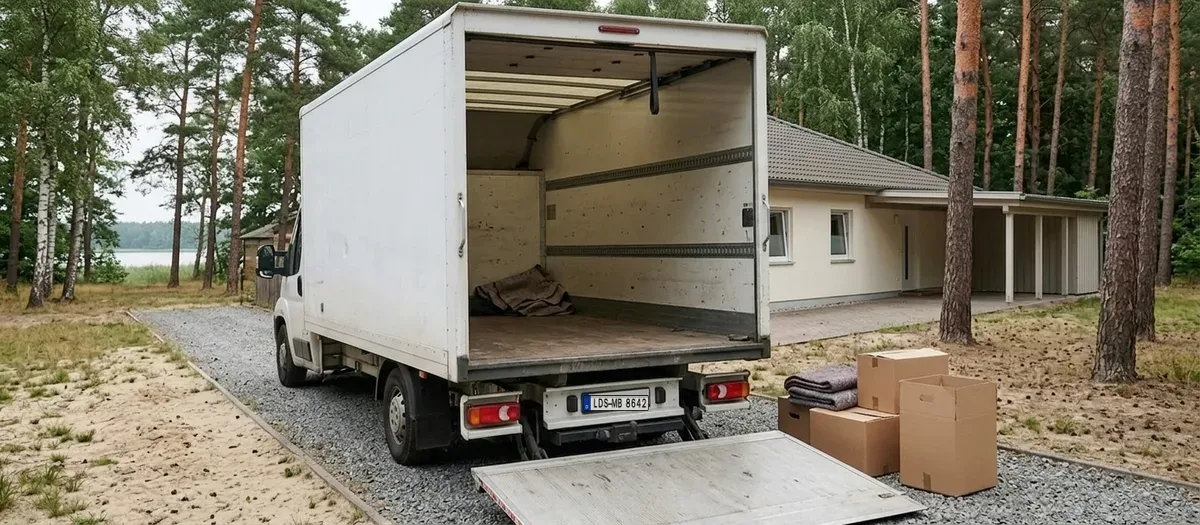 Landstraße zwischen zwei Ortsteilen der Gemeinde Heidesee